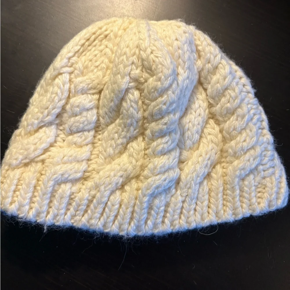 North face cable minna beanie with fleece lining